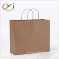 In stock grocery brown flat handle paper bag